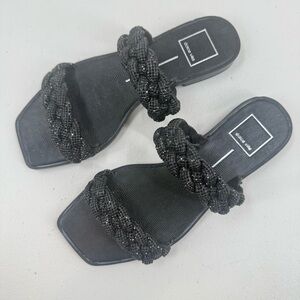 Dolce Vita Women's Indy Rhinestone Slide Black Size 8